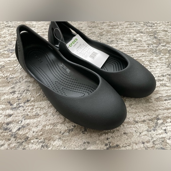 New Crocs Kadee Ballet Flats Size 7 Black Slip On Shoes Comfort Loafer - Picture 1 of 8